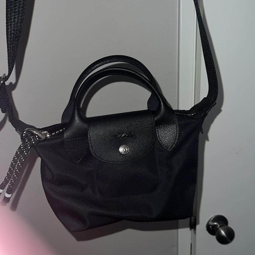 Black LONGCHAMP
Le Pliage Energy Tote With Leather Handles and fabric strap